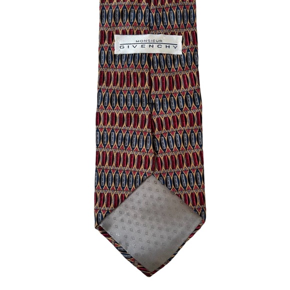 GIVENCHY MONSIEUR Mens Neck Tie 100% Silk Geometric Luxury Preppy Designer - Picture 10 of 16